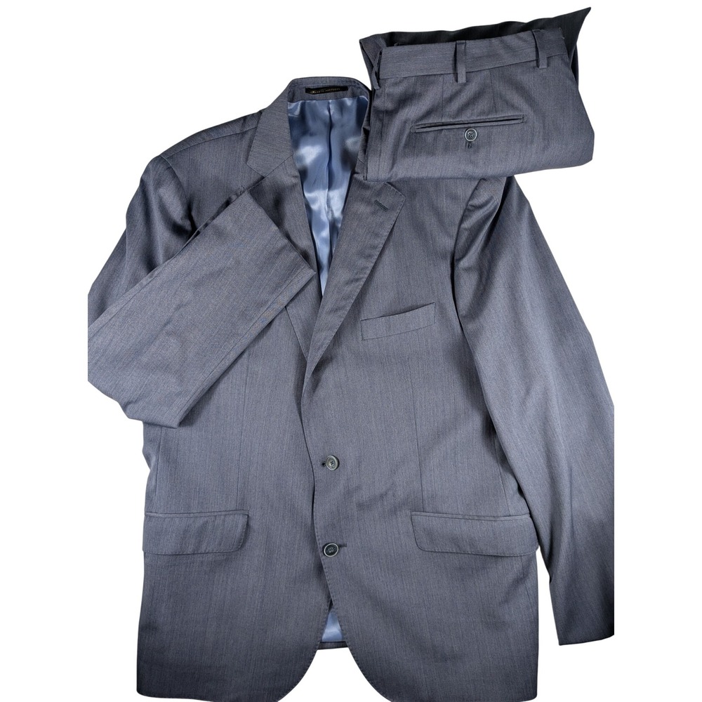J.Hilburn Mens Suit Italian Fabric Made Portugal by GDW Blazer 46L Pants‎ 36x30